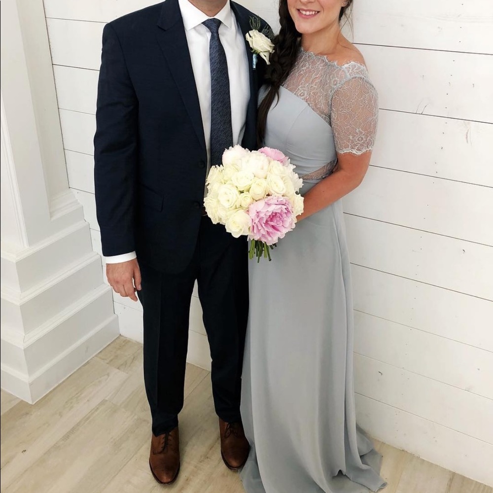 Pale Blue Lace Detail Gown